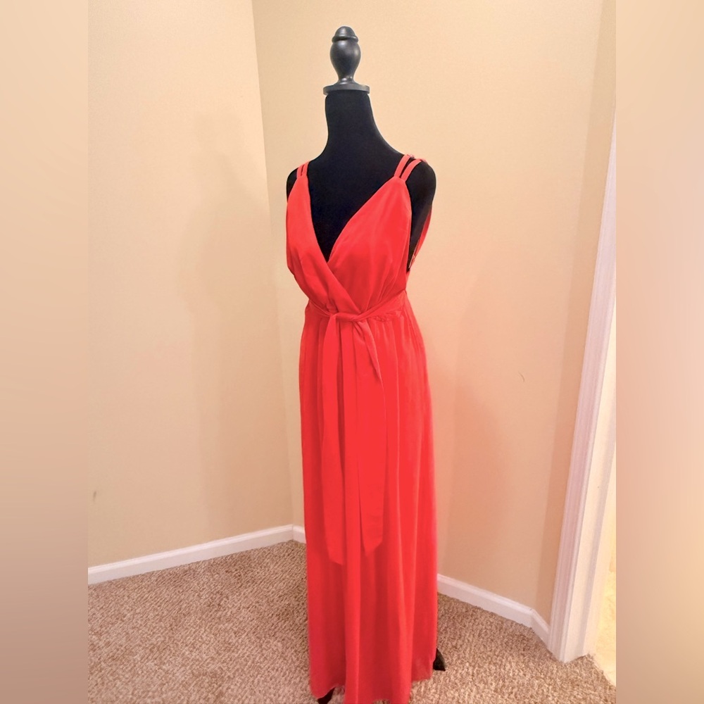 Windsor Red Maxi Dress Spaghetti Strap V-Neck